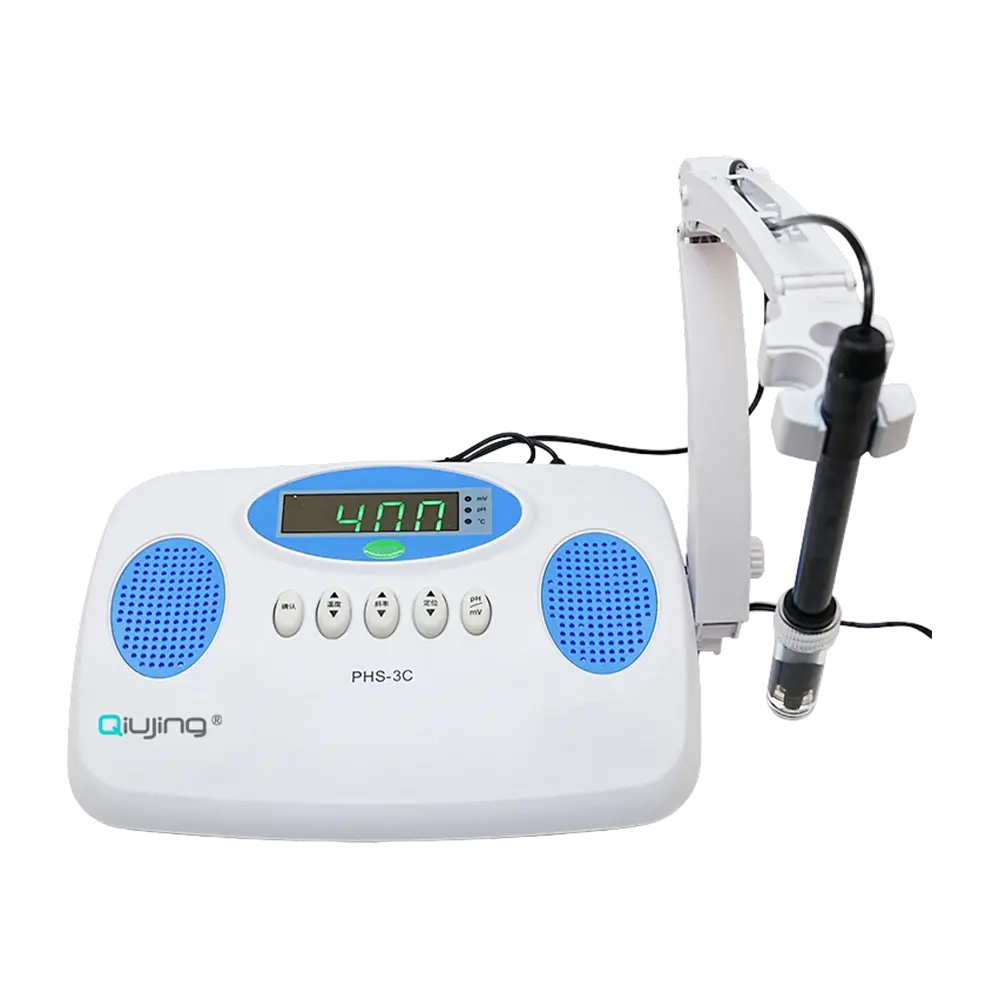Qiujing IP54 Trasmissione wireless Bluetooth antipolvere 4 Standard Conforme agli spruzzi Bentchtop PH Meter PHS-3C