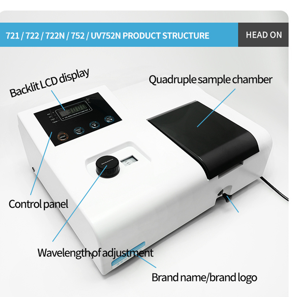 Spettrofotometro visibile manuale 4-6NM con display digitale Qiujing con lampada al tungsteno importata 721/722N/722N/S